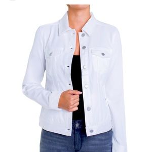 White denim jacket. Liverpool Size large 6 button down with a little stretch NWT